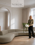 Luksus sofa til stue med blød siddekomfort og moderne buet design
