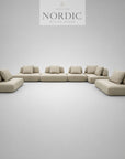 Modulsofa Palazzo i eksklusivt tekstil som stor loungesofa til moderne stue