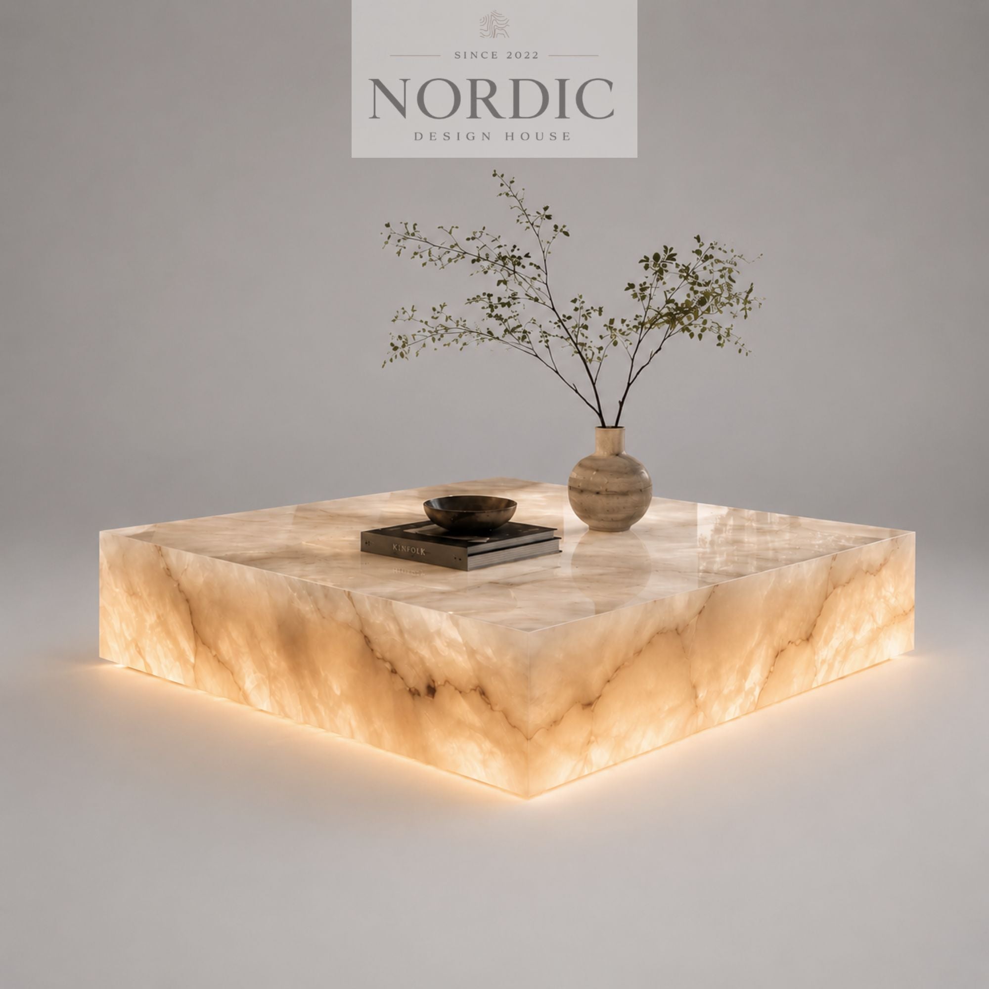 Sofabord Luma i Amber Onyx med Integreret Belysning