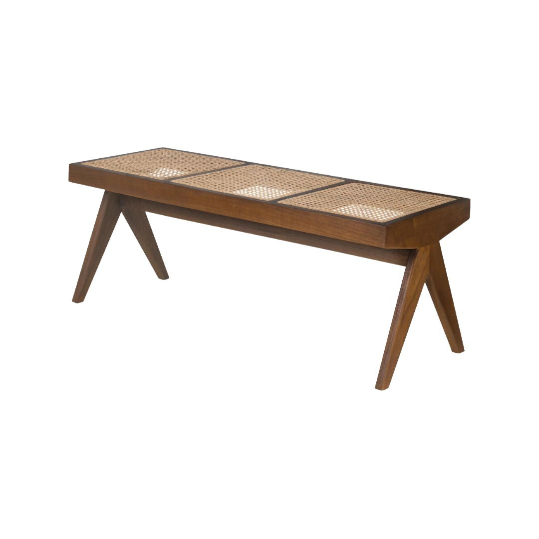 Baenk_i_Rattan_Brun_L115_cm_Chandigarh