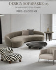 Sofa Organic Bouclé Cream 3-delt