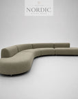 Moderne buet sofa Organica i luksuriøst stof
