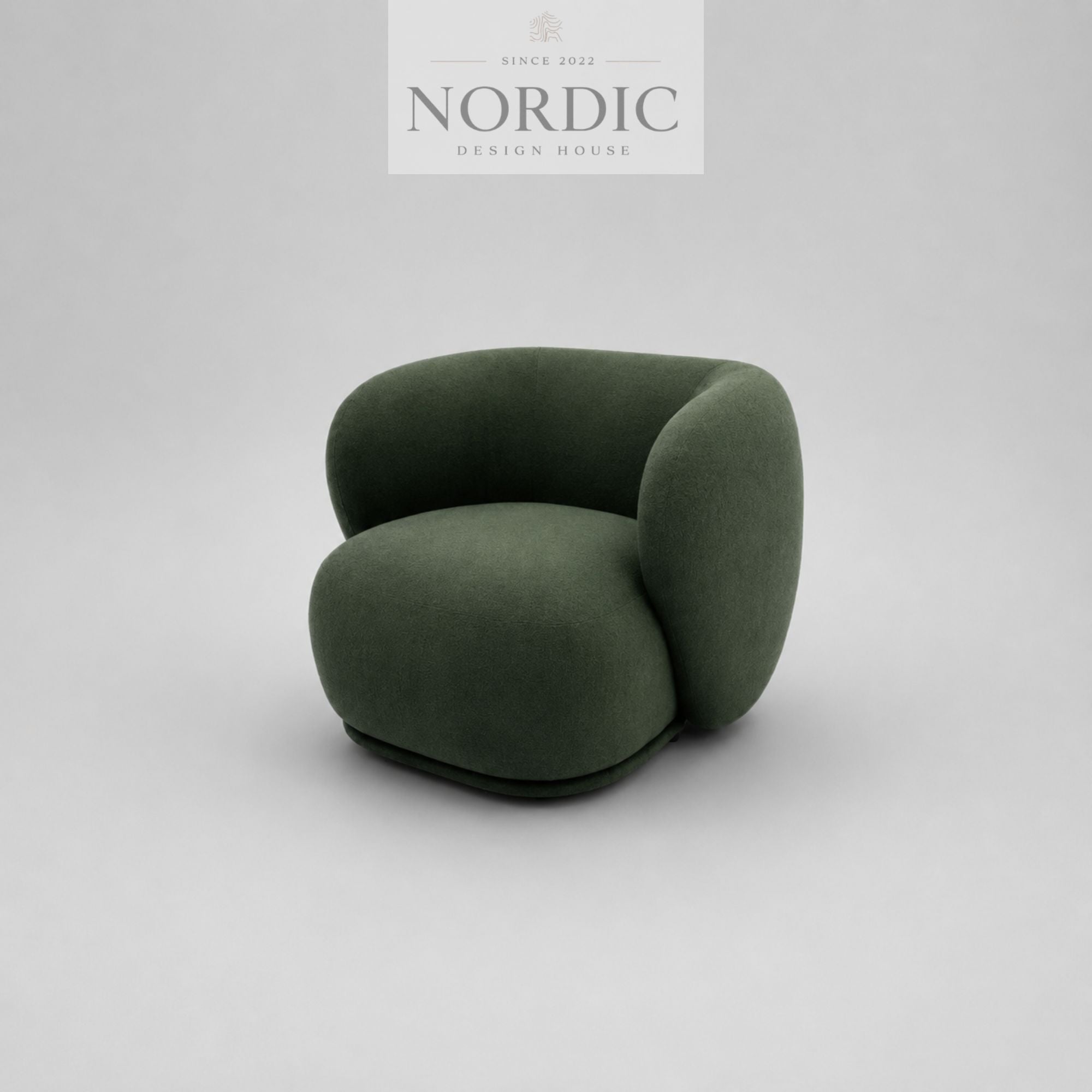Design-loungestol i premium tekstil med stilrent formsprog