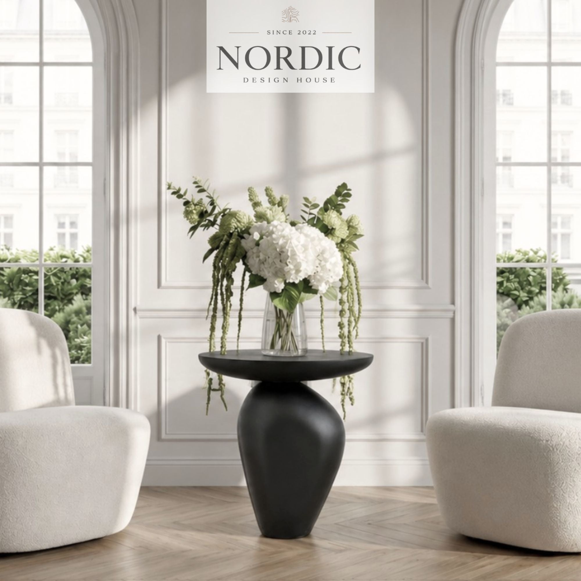 Design sidebord og piedestal velegnet til skønhedssalon, butiksudstilling, frisør og hotel