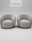 Designer loungestol i bouclé