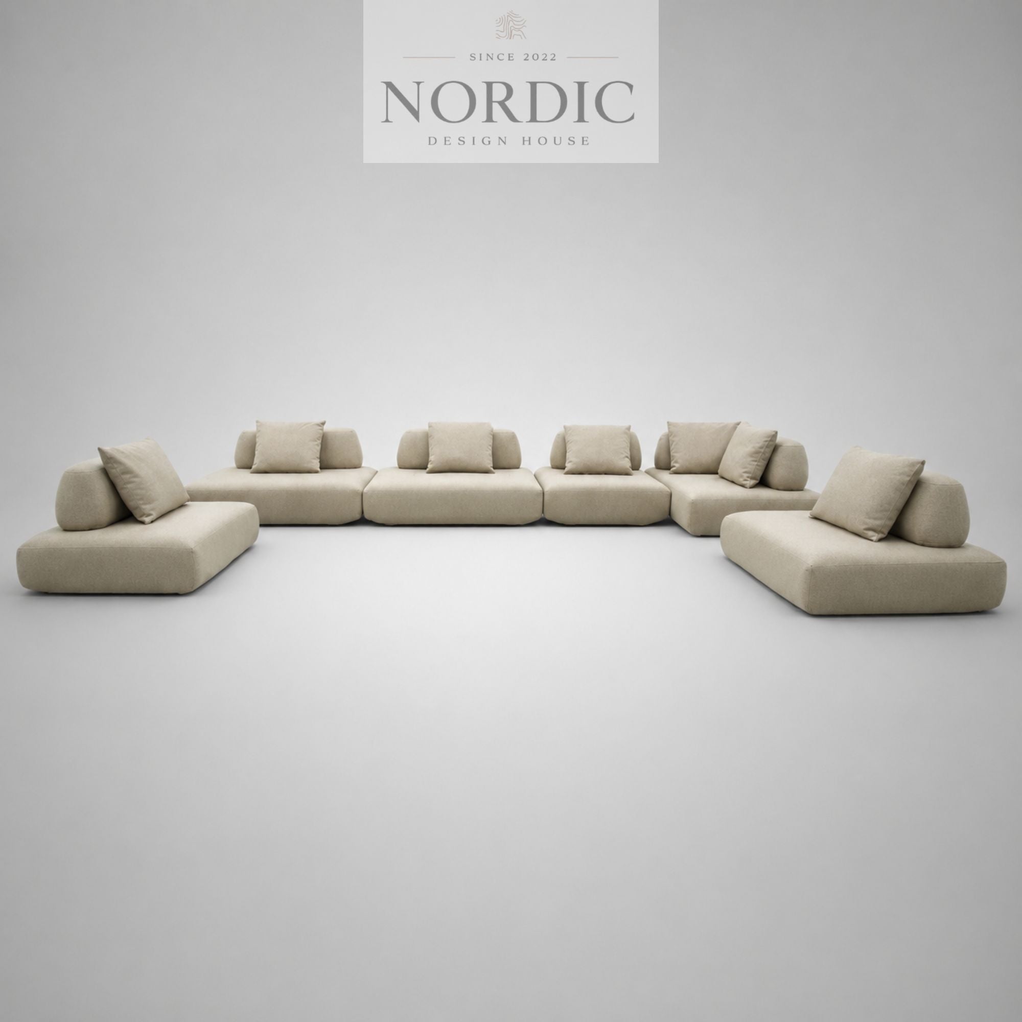 Modulsofa Palazzo i eksklusivt tekstil som stor loungesofa til moderne stue