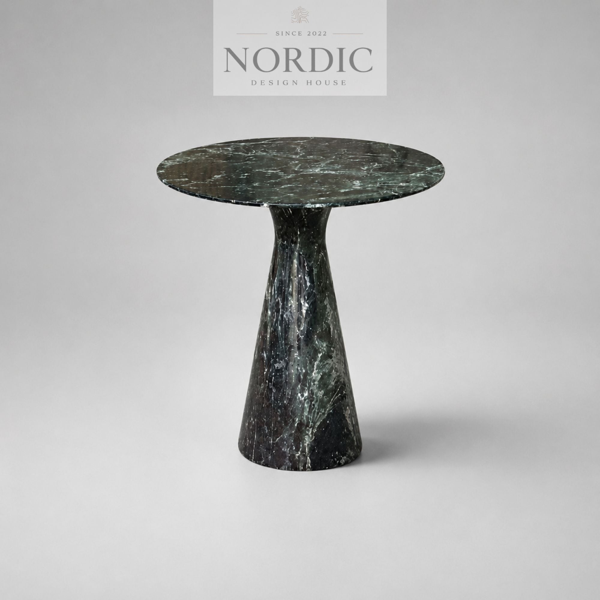 Eksklusivt sidebord Venice i Verde San Denise marmor, H50 cm